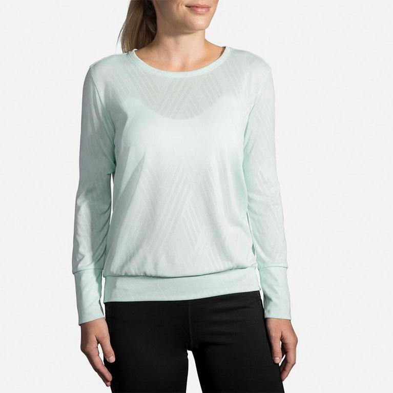 Brooks Women's Array Long Sleeve Running Shirt - Green (EXRU42630)